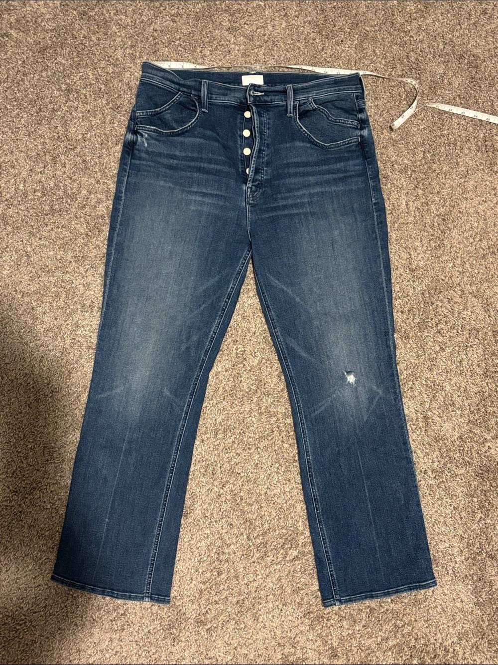 Mother Sz 33 Classic High-Rise Dark Blue Women's ankle length jeans